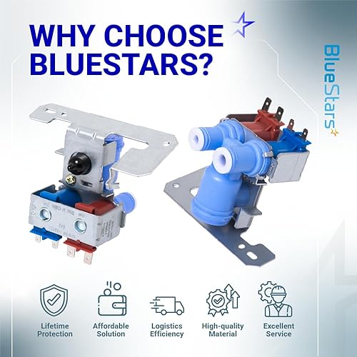Miniatura 9 de BlueStars Válvula de solenoide dual para refrigerador WR57X10032 WR57X33326 Ultra Durable - Compatible con refrigeradores G.E - Sustituye a