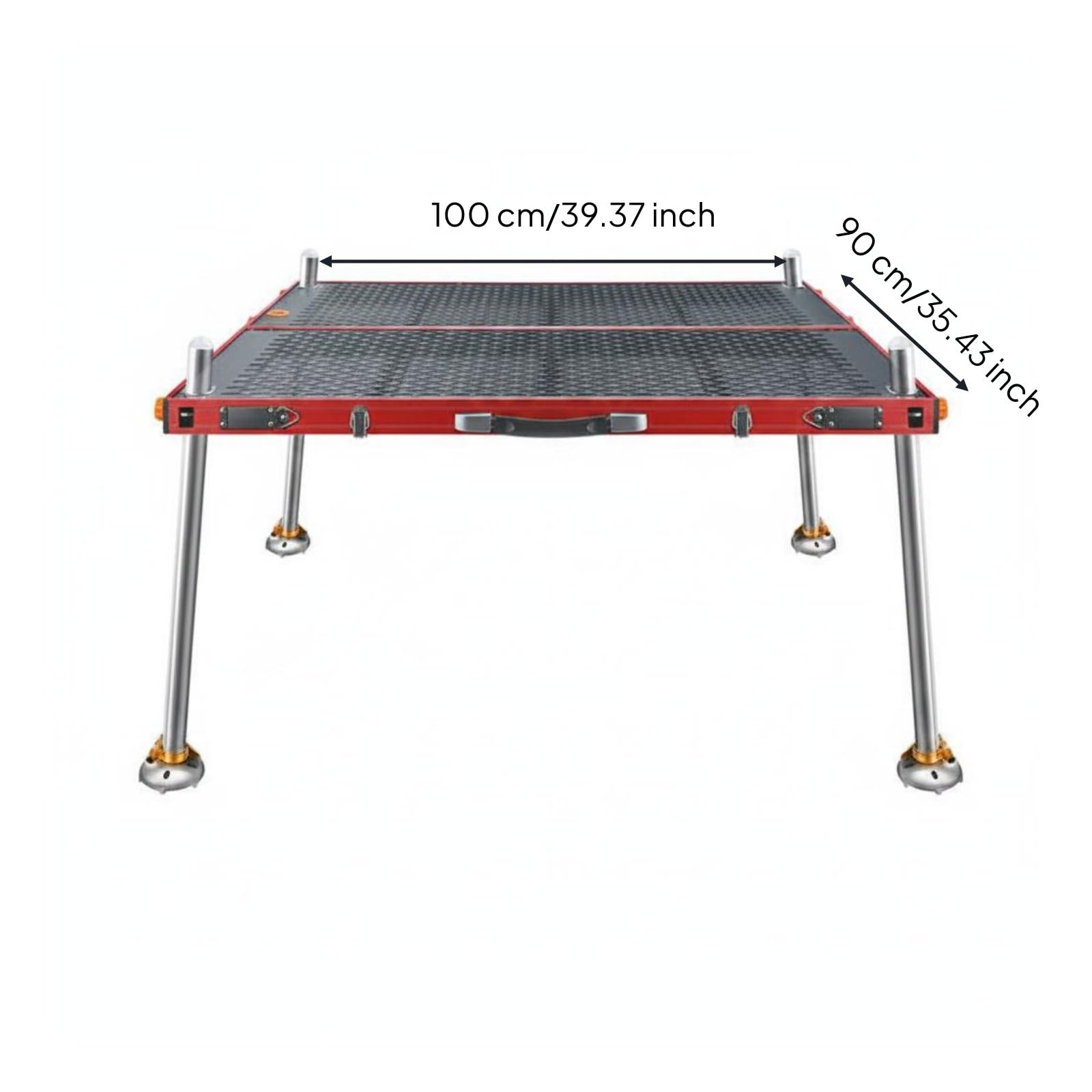 Plateforme de Pêche Pliable Aluminium Allié Support Station Montage Compact Pliable Structure Sûre pour Longues Attentes Déplacement Aisé Adaptée aux, 900 1000 Mm avec Pieds De 1.3 M