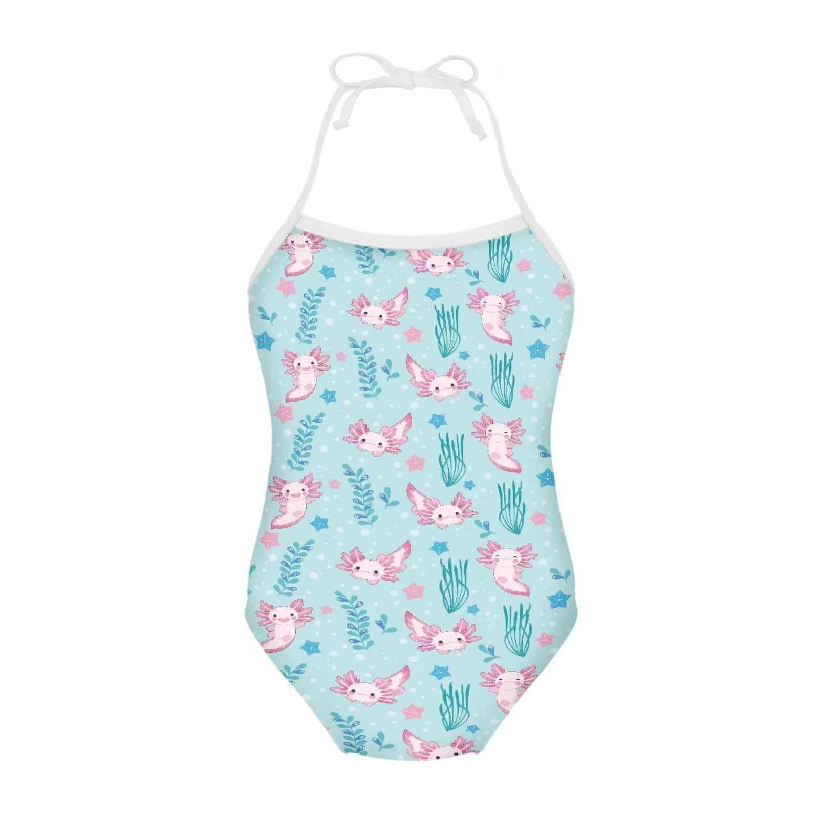 Jekioweii Girls One Piece Swimsuit Summer Quick Dry Beach Sport Bathing Suit Halter Strap 1-10 Little Kids Toddler Swimwear