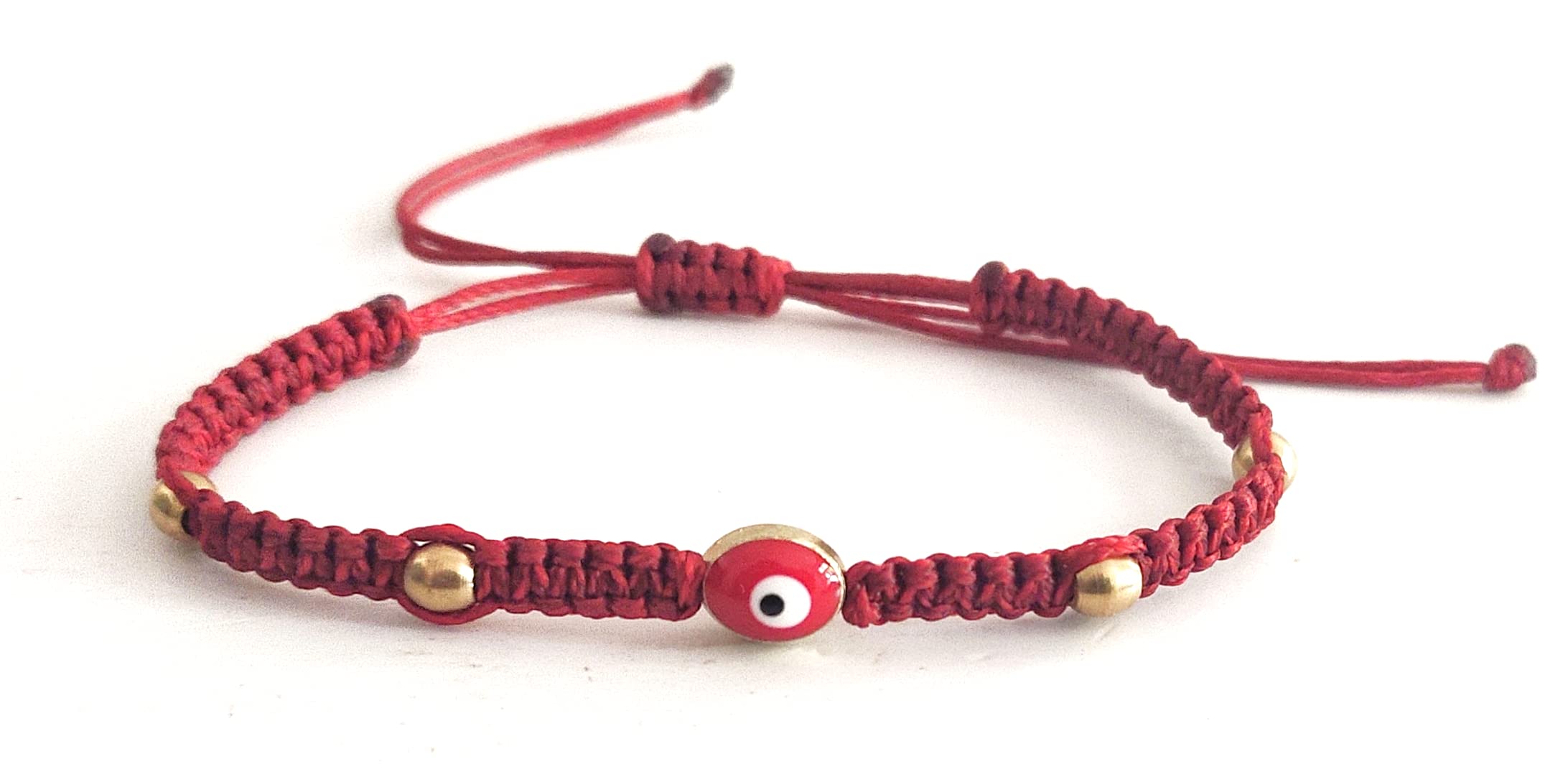 Premium & Elegant Evil Eye Rakhi Bracelet with Brass Beads for Brother Sister Bhabhi | Good luck, Protection, Nazariya | Greeting Card, Roli Chawal & Gift Potli Bag (Red Evil Eye Red Thread) (B0B7XQWT52) Amazon Price History, Amazon Price Tracker