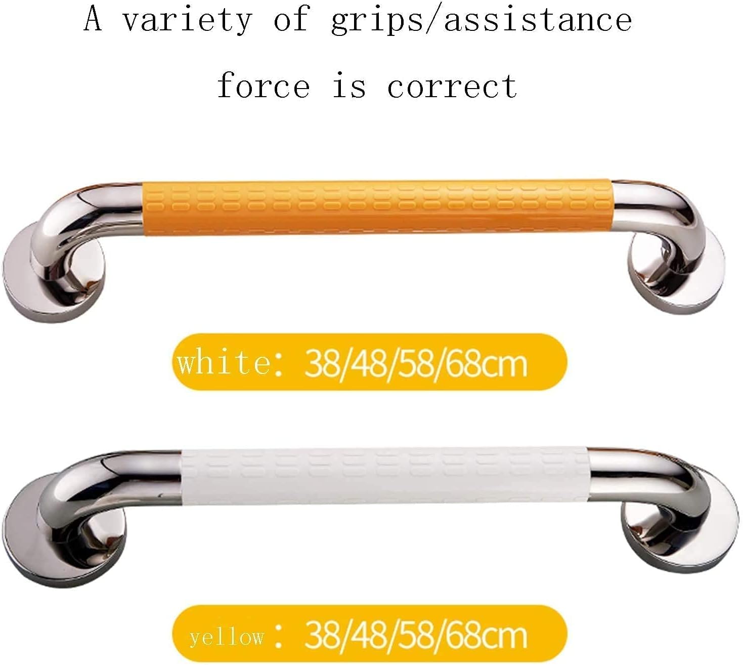 Grab Bar for Bathtub, Metal Grab Bar, Bathroom Balance Bar Non Skid Senior Assist Safety Hand Rail Support Beds, Bedroom Aids Accessories for Bathtub,Toilet, Bathroom ( Color : White , Size : 68Cm )