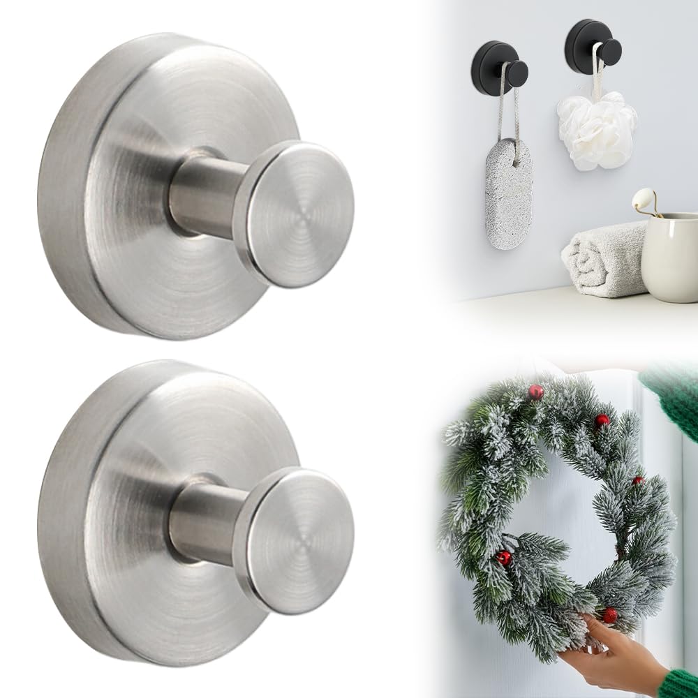 Suction Cup Hooks for Door Wreaths 2025 Upgraded Wreath Hangers for Front Door Halloween Christmas Suction Cup Wreath