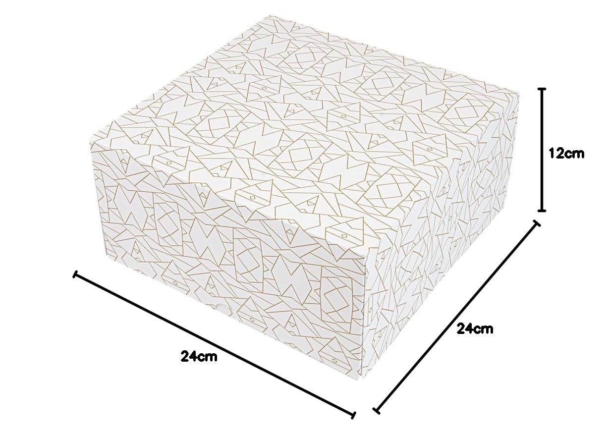 Garcia de Pou - 50 scatole per pasticceria senza finestra 'Thepack' 250 G/M2 24 x 24 x 12 cm, bianco cartone ondulato Nano-Micro