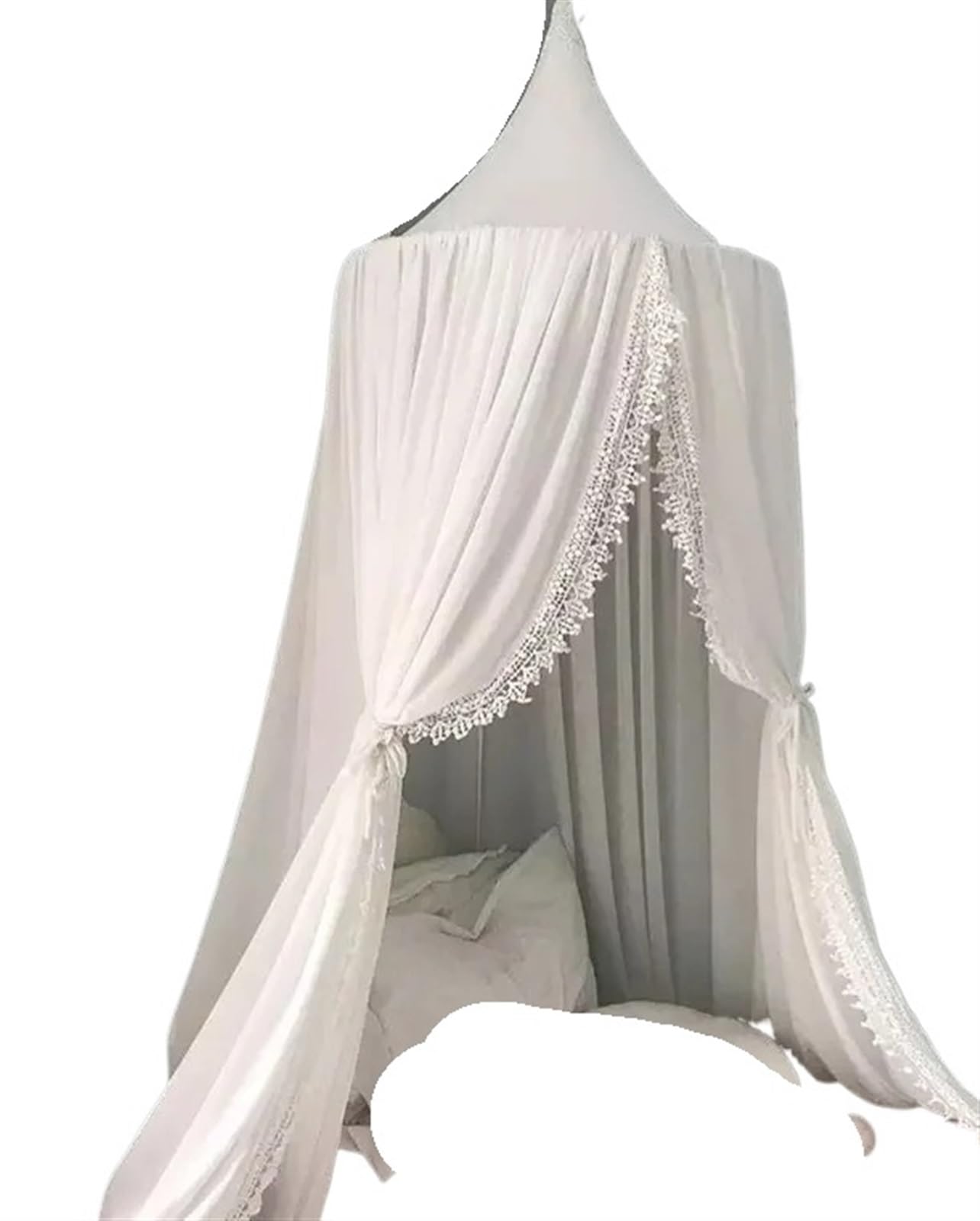 CGUOHU Net For Lace Shading Bed Canopy Kids Hanging Dome Curtain Toddler Princess Play Tent Children Room For Bed(White)
