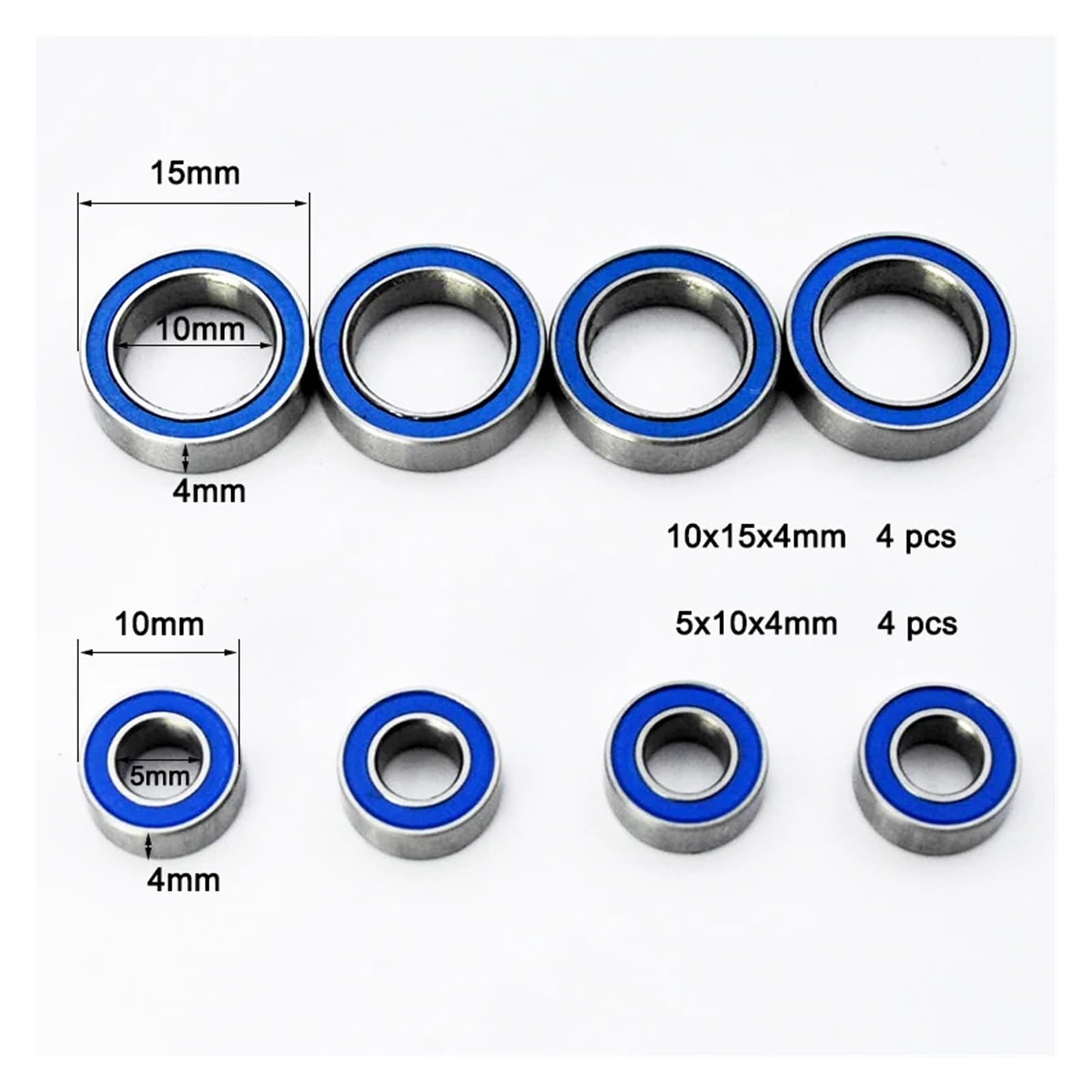 Kit Mini Cuscinetti 2RS Da 8 Pezzi 5 E 10 Mm