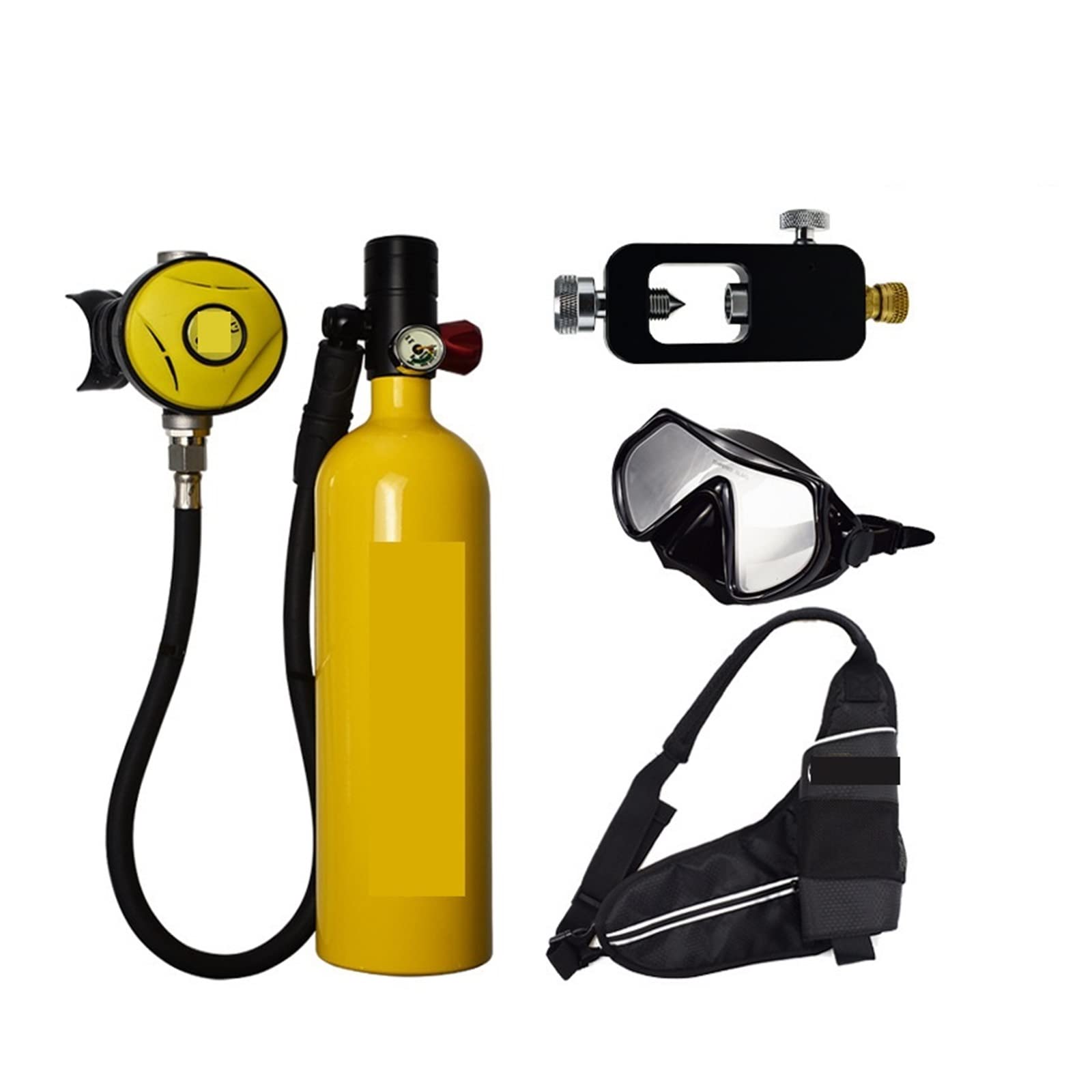 Portable Dive Cylinder, Diving Equipment 1000ML Portable Rebreather(Giallo)