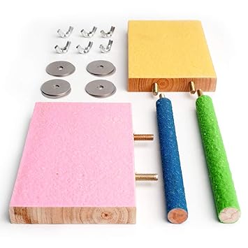 MoHern Bird Perch, 4 Pcs Bird Toys, Colorful Parrot Toys for Birds to Stand, Sleep and Chew