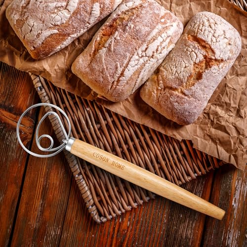 image for Coson Home Danish Dough Whisk, Mixing Tool for Sourdough Bread Baking 