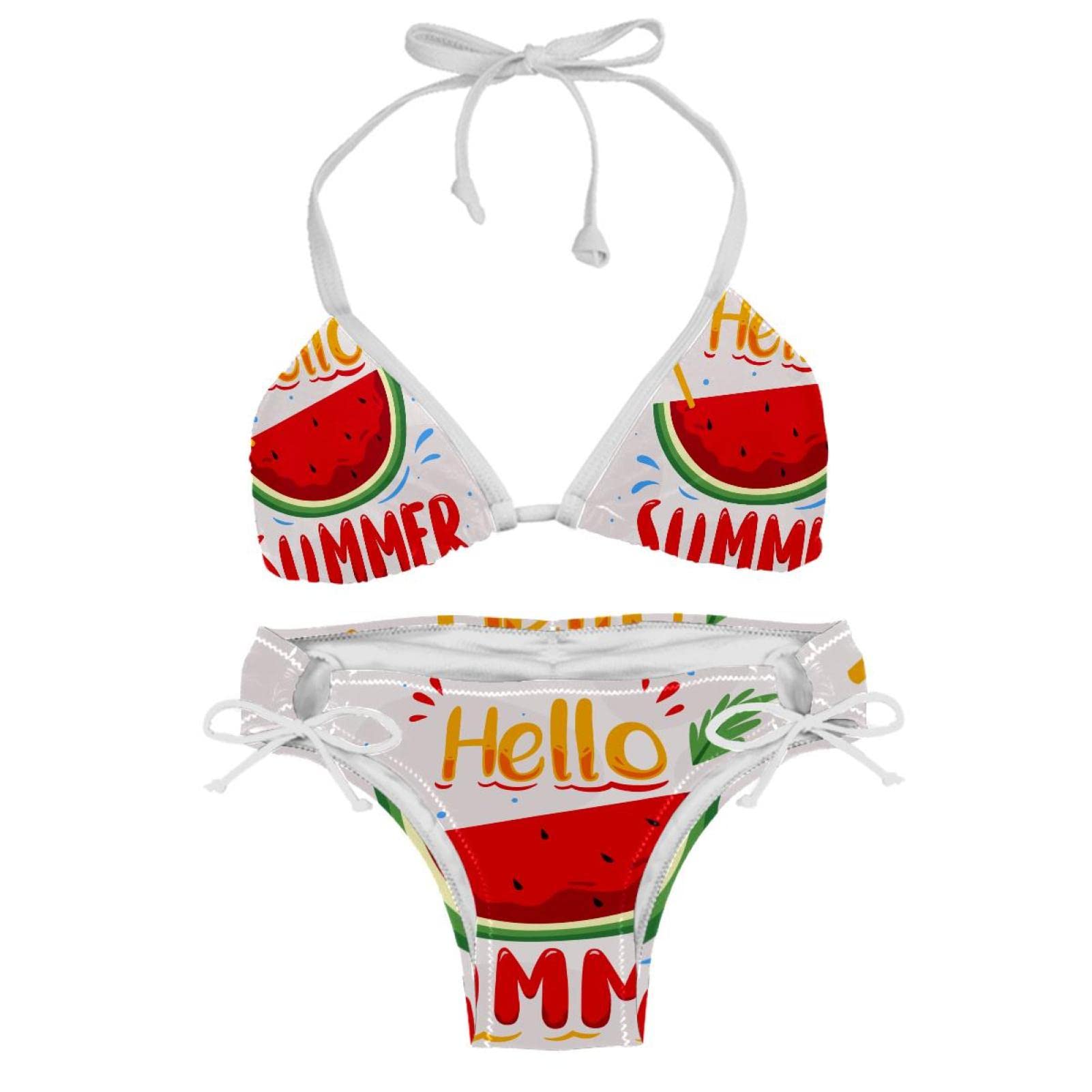 Hello Summer Watermelon Bikini Sets for Women Beach Bathing Suit Multicoloured