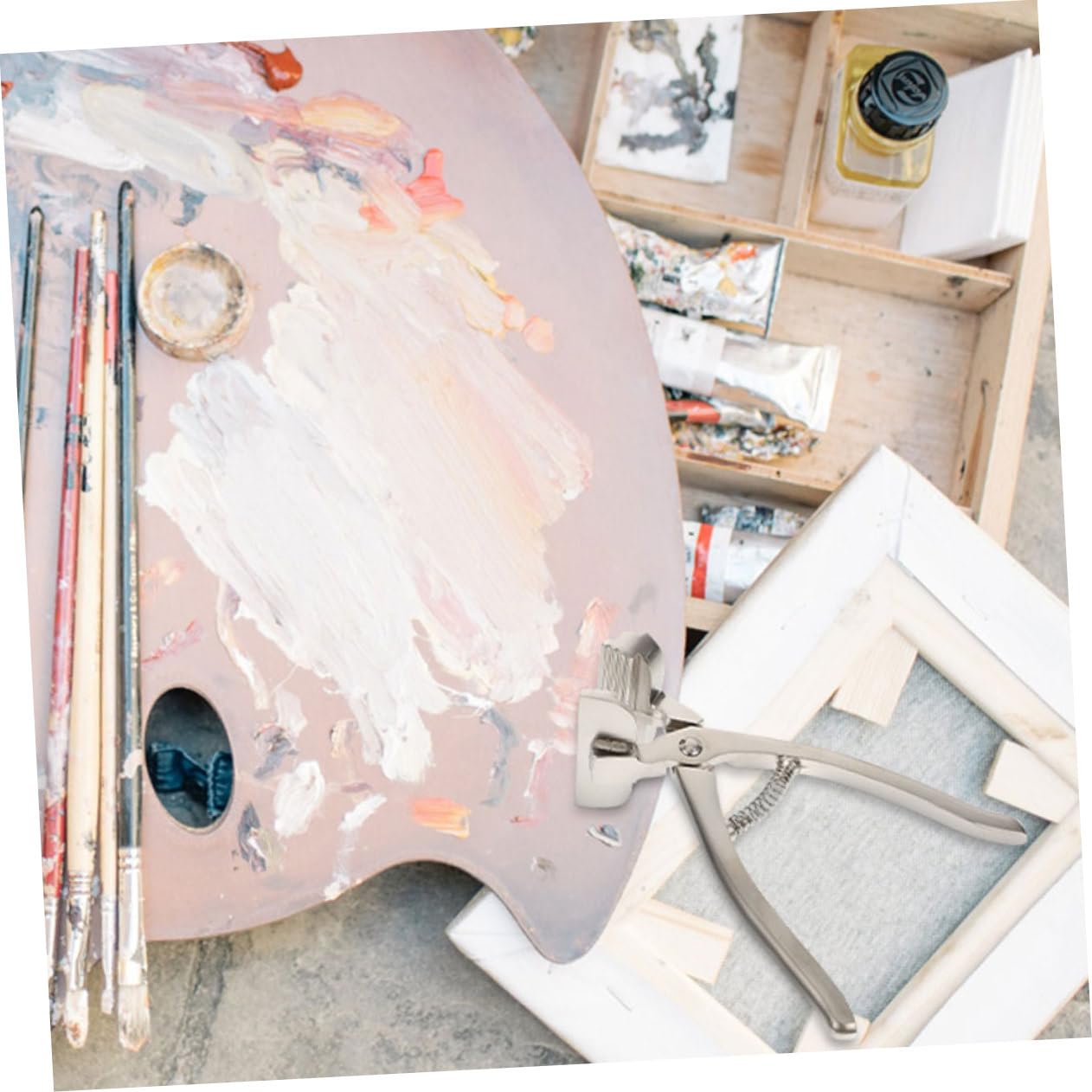 CIMAXIC Ergonomic Handle Sturdy Canvas Clip Easy to Use Portable Framing Tool Accessory