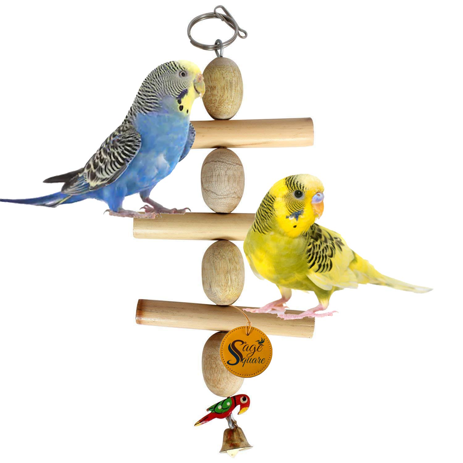 Sage Square Playful Natural Wood Bead Hanging Swing Toy for Parrot, Budgies, Cockatiel, Lovebird, Budgerigar, Sun Conure, Finch, African Grey, Canary, Cockatoo, Macaw Birds (B087YKYLG9) Amazon Price History, Amazon Price Tracker