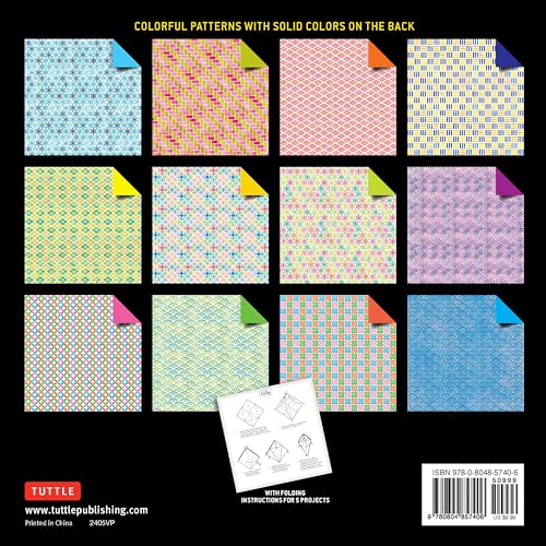 Origami Paper 100 Sheets Colorful Patterns 8 1/4" (21 cm): Extra Large Double-Sided Origami Sheets Printed with 12 Different Color Combinations (Instructions for 5 Projects Included) - Image 2