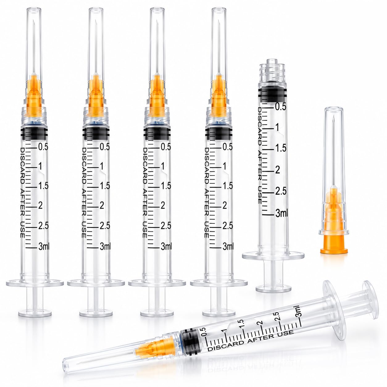 15 Pack 3ml/cc 25G × 1"(25mm) Lab Tools, Luer Lock, School Laboratory