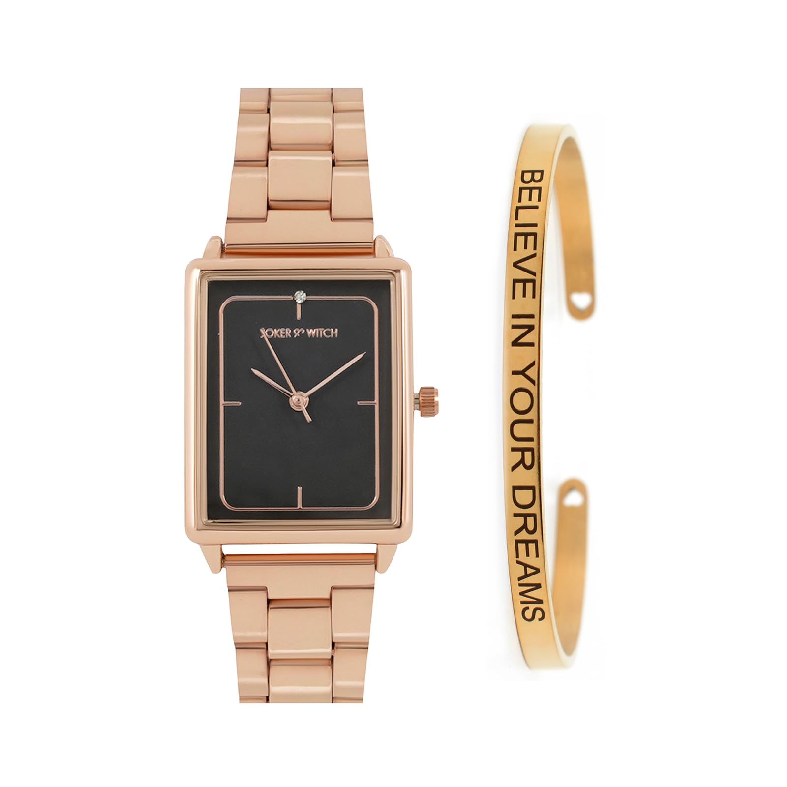 Joker & Witch Stainless Steel Women Elodie Rosegold Analog Watch Bracelet Stack, Grey Dial, Rose Gold Band (B0C7L84KJM) Amazon Price History, Amazon Price Tracker