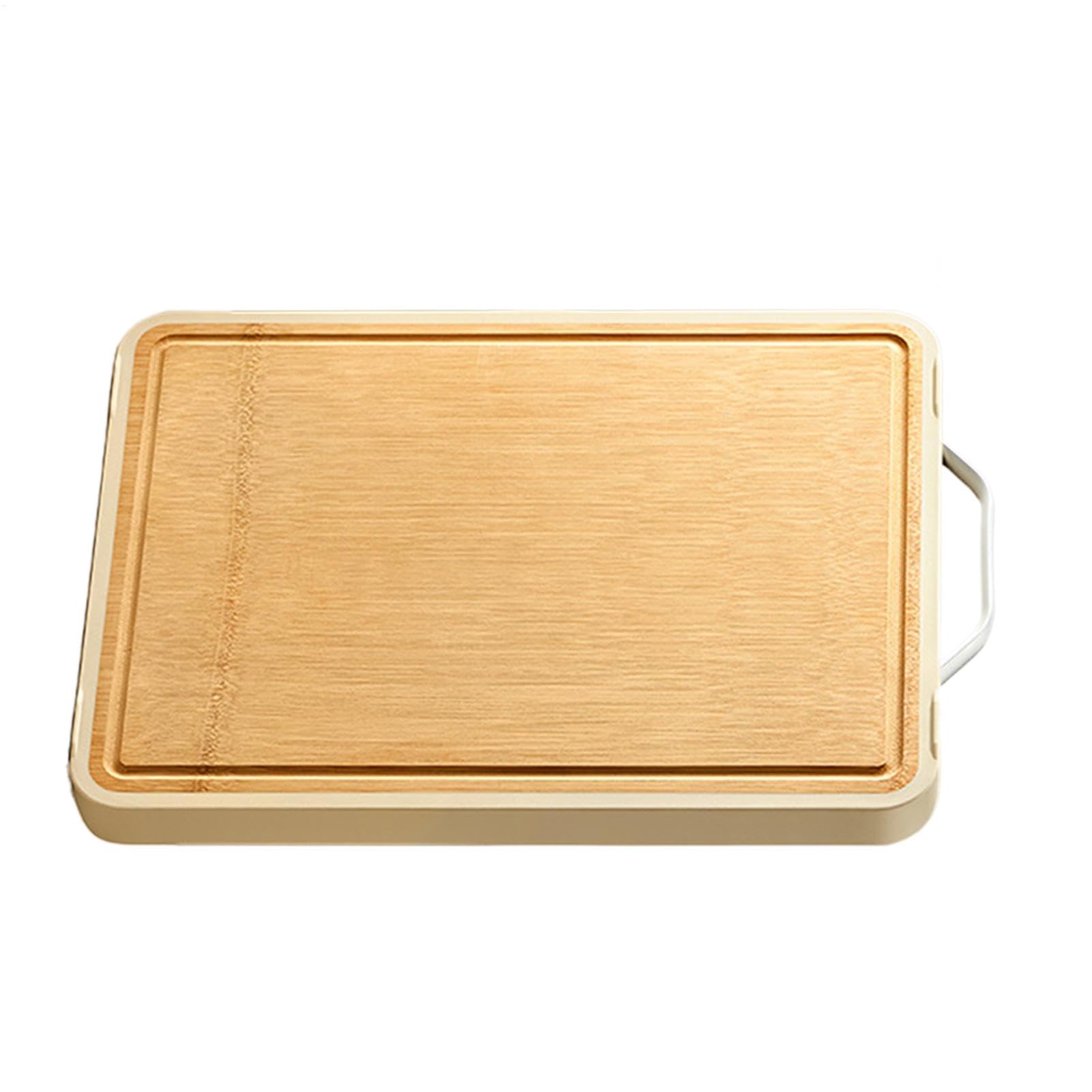 Planche à découper en bois et acier inoxydable avec poignée au design épuré