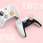 DLseego Luna Cat & Star 4PCS Thumb Grips Caps for Xbox One PS5 PlayStation4 DualSense Switch Pro Wireless Controller Steam Deck, Soft Silicone Anti-Slip Button Caps Japanese Cartoon 3D Joystick Cover