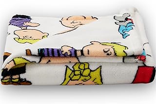 Natzione Peanuts Throw Blanket, Silk Rotary Touch, Size: 45'x50', Comes with Fun4All Phone Socket