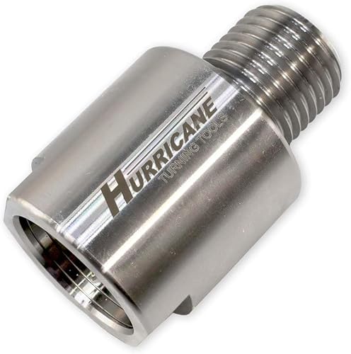 Hurricane Turning Tools, Adaptador de husillo para torno de madera, 1.25 "x 8 TPI externo a 1.5" x 8 TPI interno