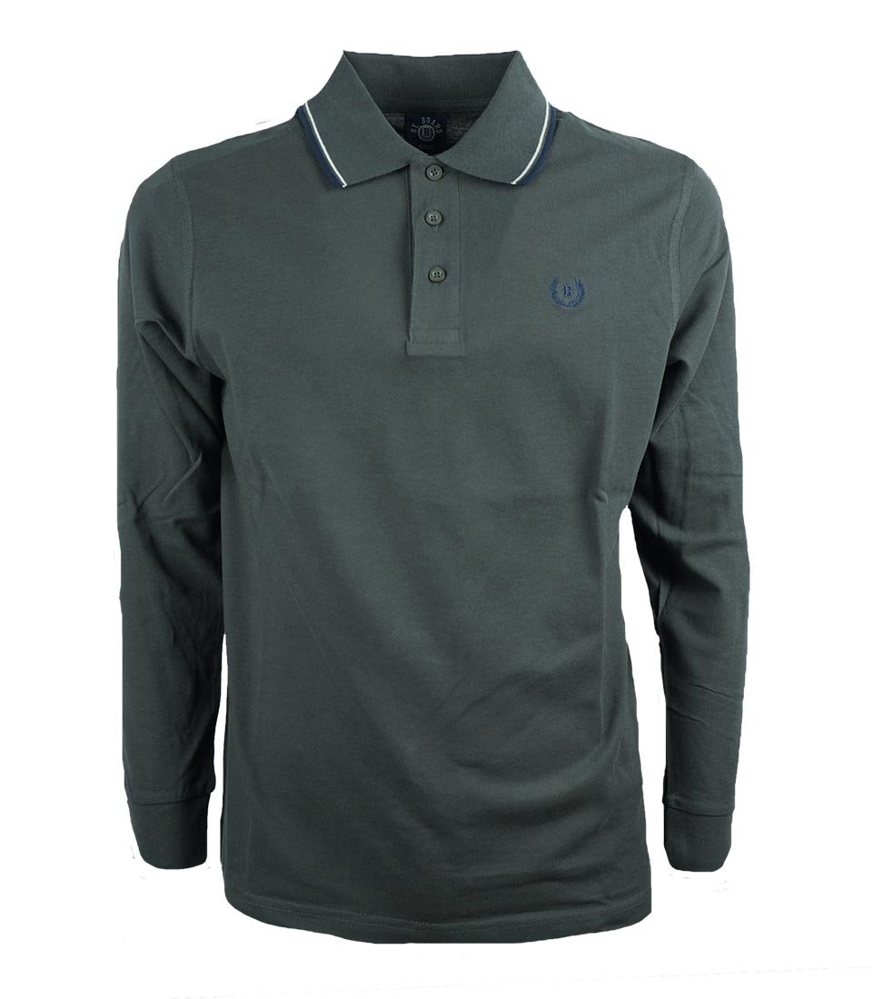 BE BOARD Polo Manica Lunga 100% Cotone Taglie Forti Uomo