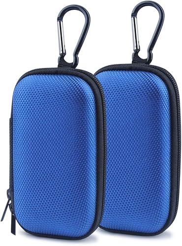 Funda organizadora electrónica, paquete de 2 fundas portátiles para auriculares, bolsa de almacenamiento con clip de mosquetón de metal para cable