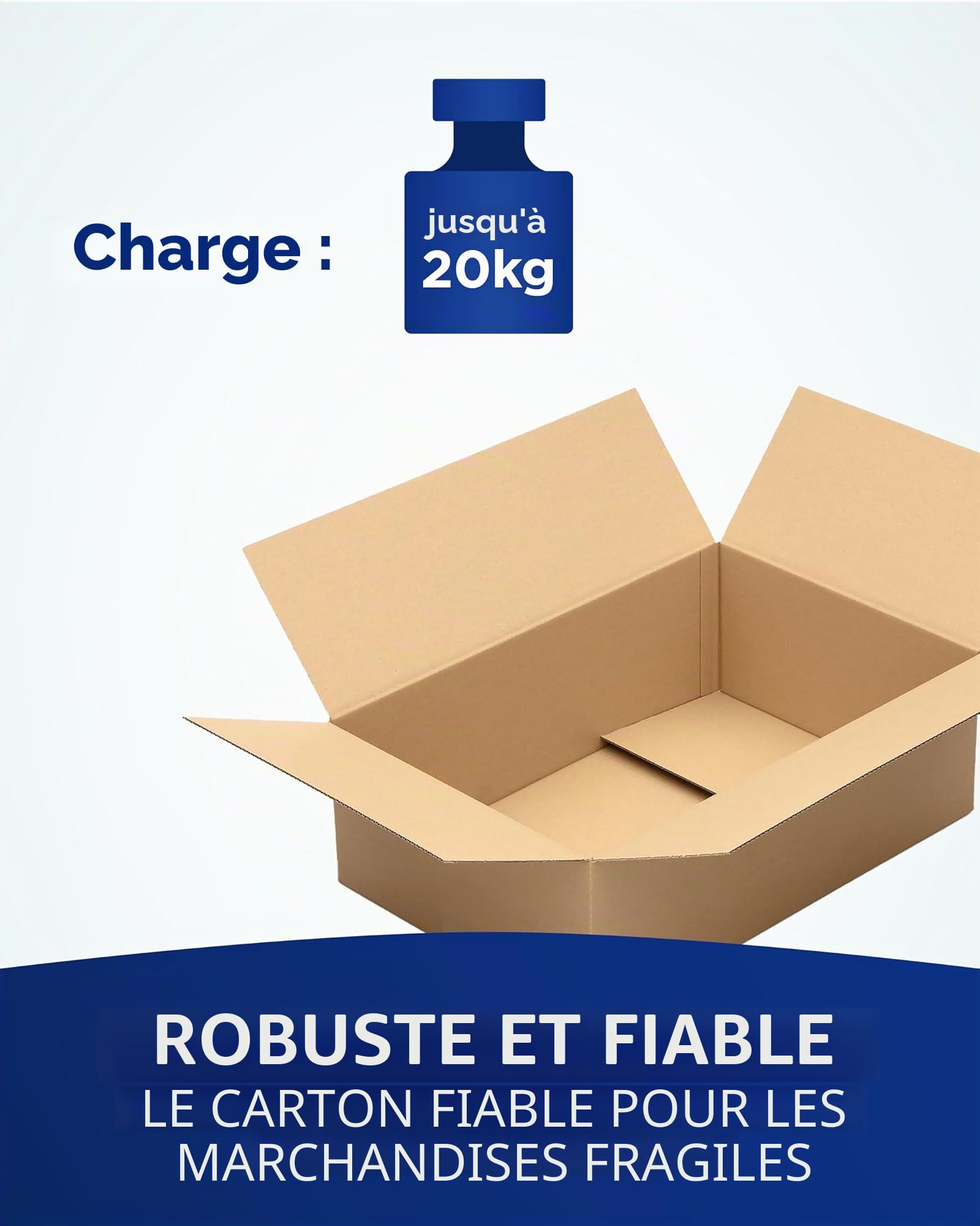 50 cartons 600 x 400 x 200 mm pour transport normal par service de colis
