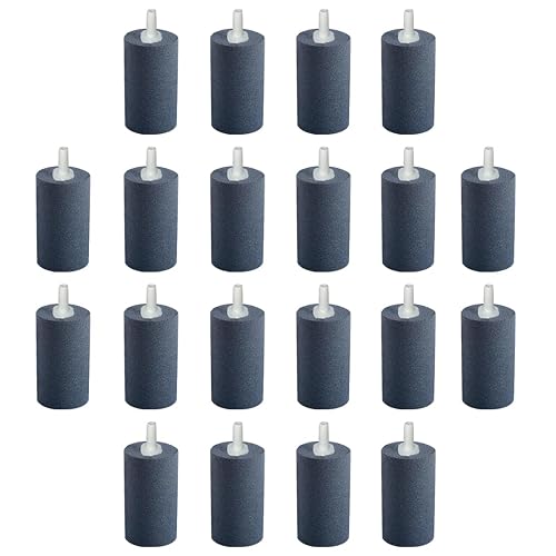 Casa De Amor 1.5 Inch Air Stone Cylinder Bubble Diffuser for Aquarium Fish Tank Air Pump Hydroponics (Grey Color) (Pack of 20)