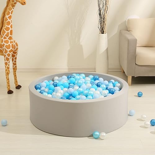 Miniatura 2 de GOGOSO Pelotas para niños  Pelotas de plástico para bebés y niños pequeños de verano, azul y blanco perla, 100 unidades
