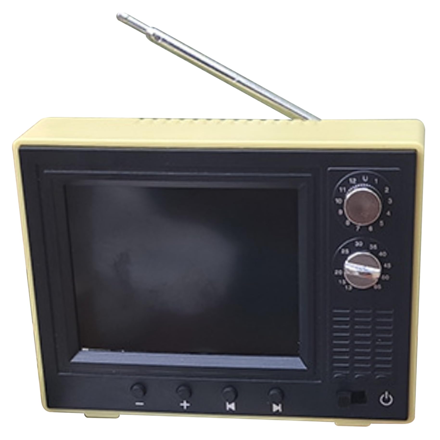 Miniature di case delle bambole|TV per case delle bambole in scala 1:12 Mini TV vintage ricaricabile tramite USB che può riprodurre video con schermo LCD e antenna ruotabile a 180° Mobili per accesso