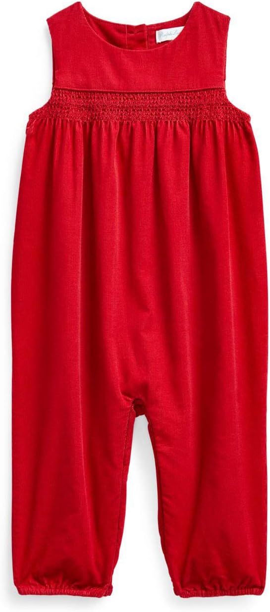 Ralph Lauren Baby Girls Cotton Corduroy Overall (Red(8001)/Red, 3 Months)