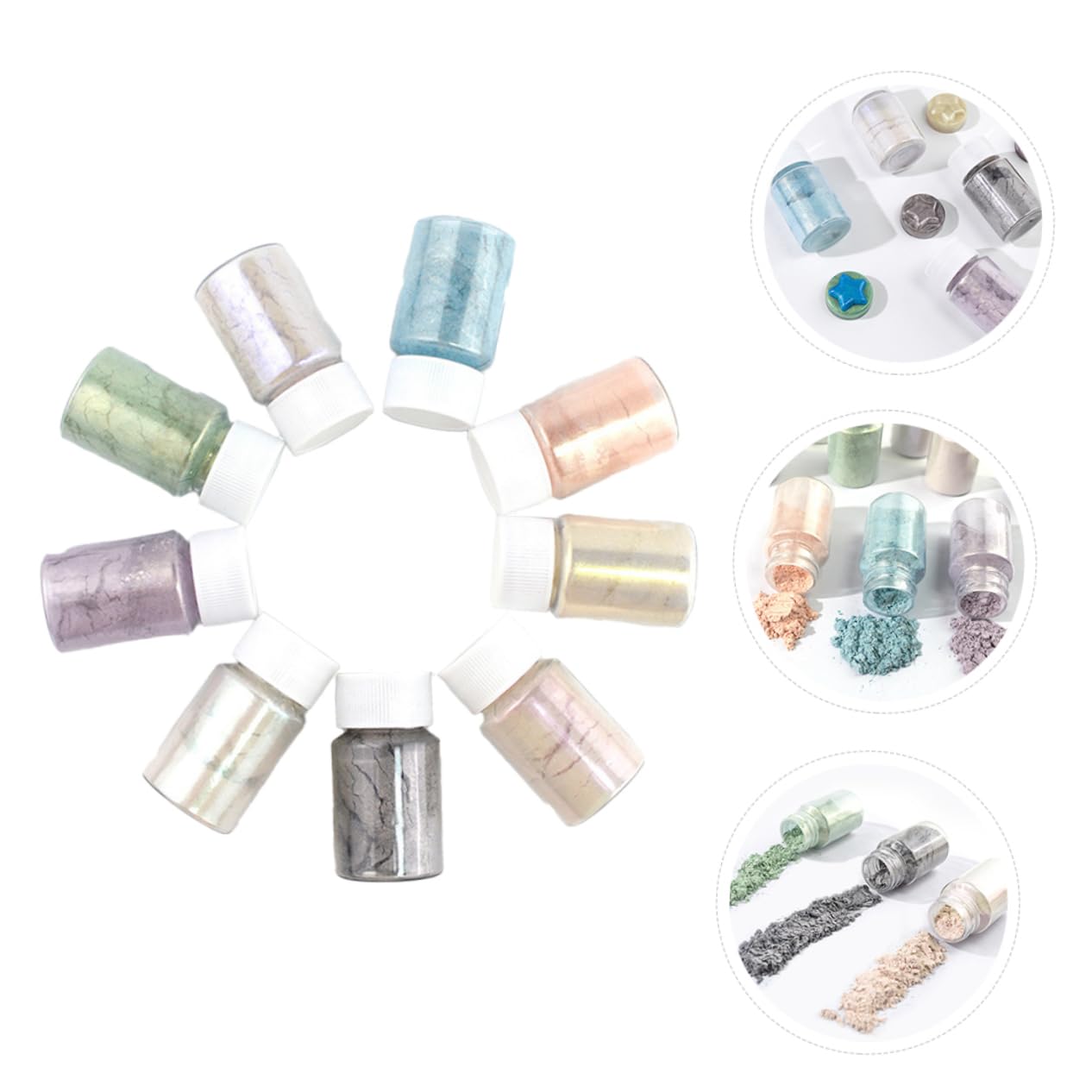 KALLORY Cosmetic Grade Powder Set Soap Dye for Clay Crafts Makeup Nail Art Colors