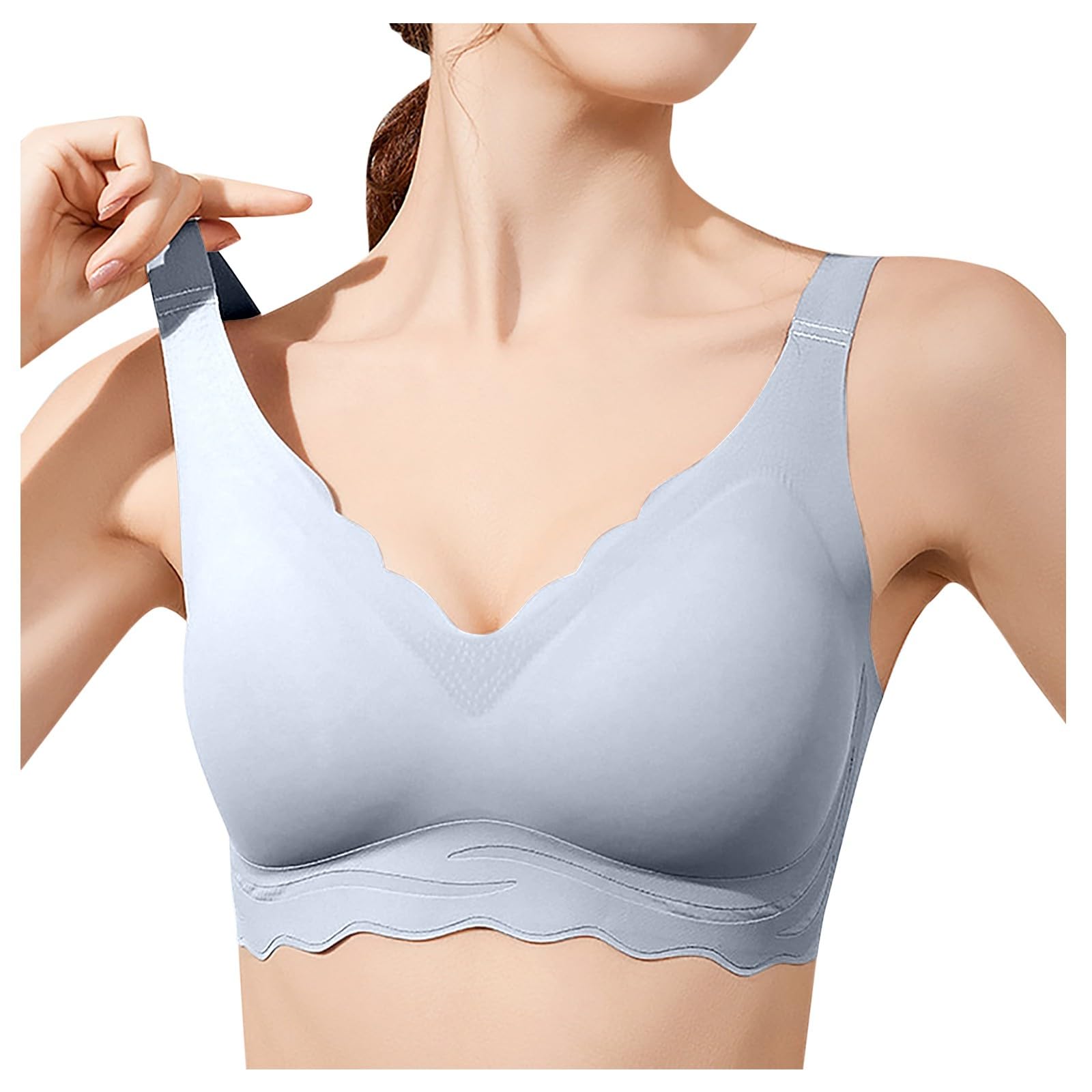 Women's Bandeau Bra Made from Extra-Soft Cotton High Neck Buttery Soft Non-Foam Floral Underwired Strappy Backless Anti-Slip Gym Bralettes for Women with Bra Extender Regular and Plus Size