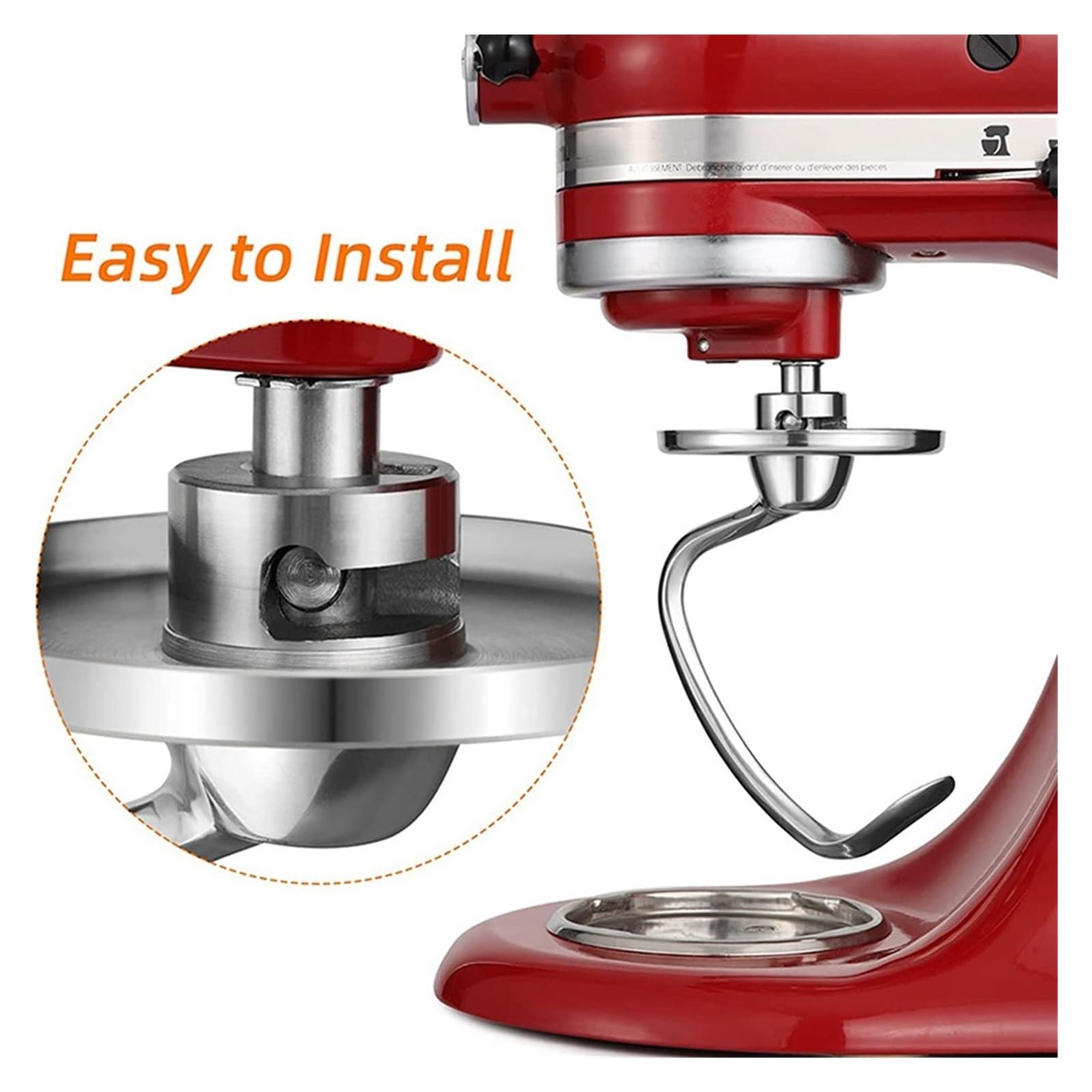 Hak do wyrabiania ciasta ze stali nierdzewnej do blendera, kompatybilny z KitchenAid Blender pionowy z głowicą uchylną 4,5–5 kwarta Hak do mieszania ciasta w kształcie litery C, materiał dopuszczony d