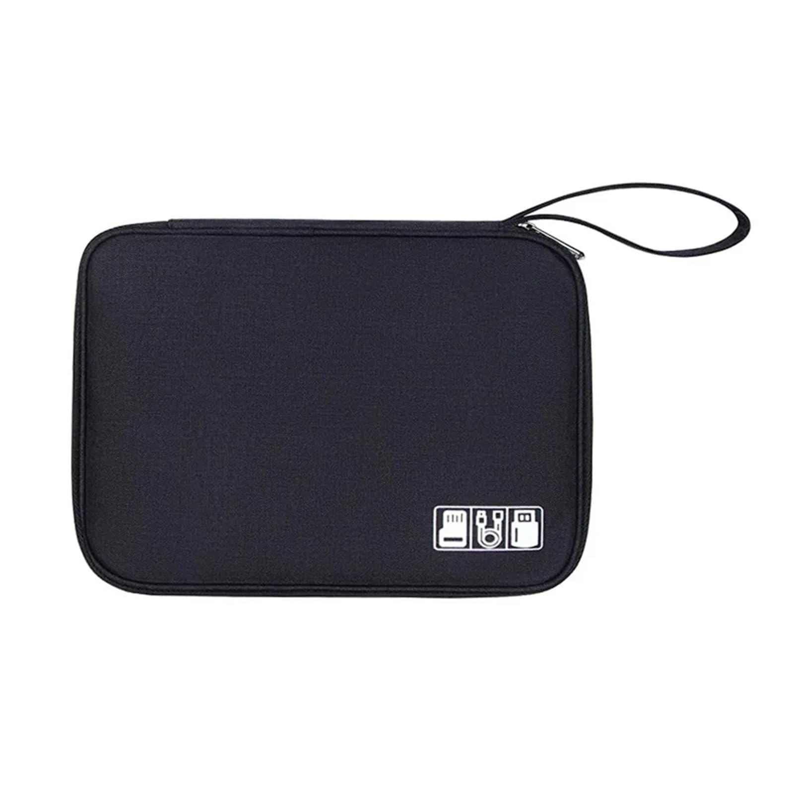 Torba na akcesoria elektroniczne, 2 szt. Cyfrowy organizer do kabli transmisji danych USB, przenośny urządzeń elektronicznych, podróżna linia słuchawkowa(Black)