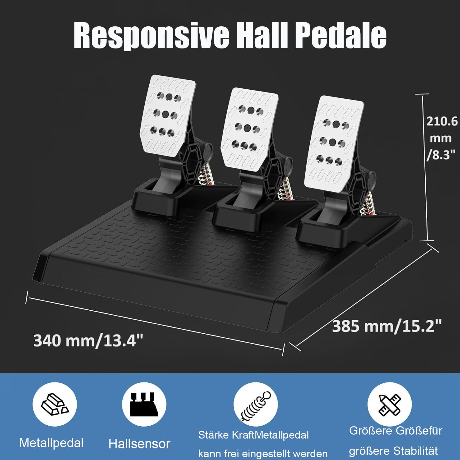 DOYO Gaming Lenkrad für PC, Rennlenkrad für Xbox One mit Hall Metall FußPedalen und Sechsgang-Schaltknüppel-1080° Drehung Lenkrad Kompatibel mit PC,PS4, PS3, Xbox One, Xbox Series X/S,Switch