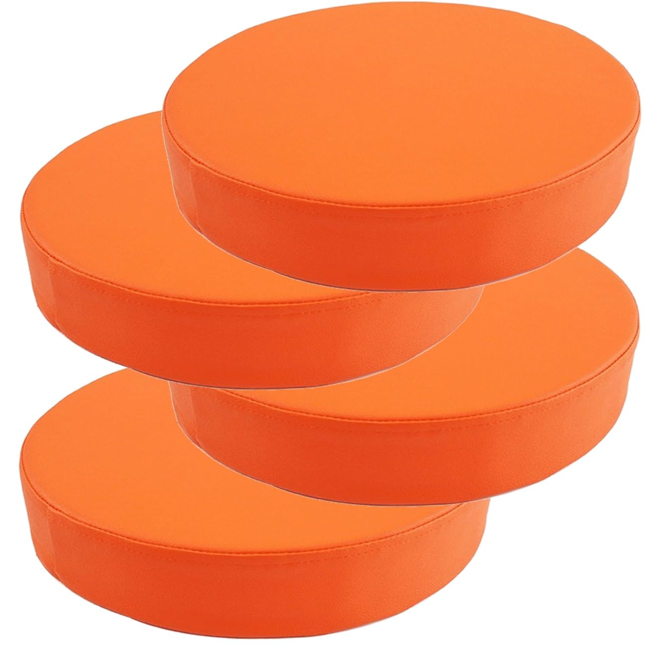 SDNAM Patio Waterproof Chair Seat Pad Comfortable Memory Foam Pad Round Outdoor Slip Chair Seat Cushion Thickened Leather Replacement Pad for Patio Furniture Home Garden(G16,4pcs 45X45X5cm)