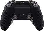 eXtremeRate Black Soft Anti-Slip Silicone Cover Skins, Controller Protective Case for New Xbox One Elite Series 2 with Thumb Grips Analog Caps