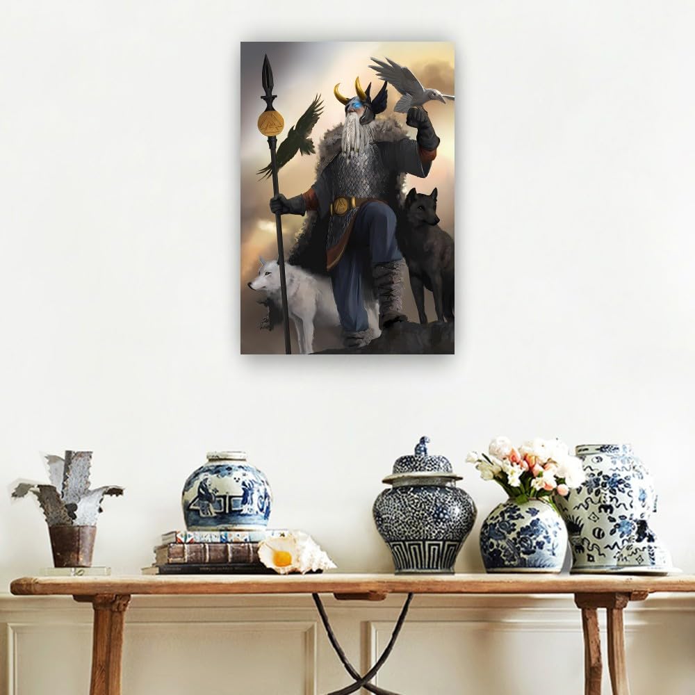 Amazon.com: Stantini Norse Mythology Wall Art Odin Poster Canvas