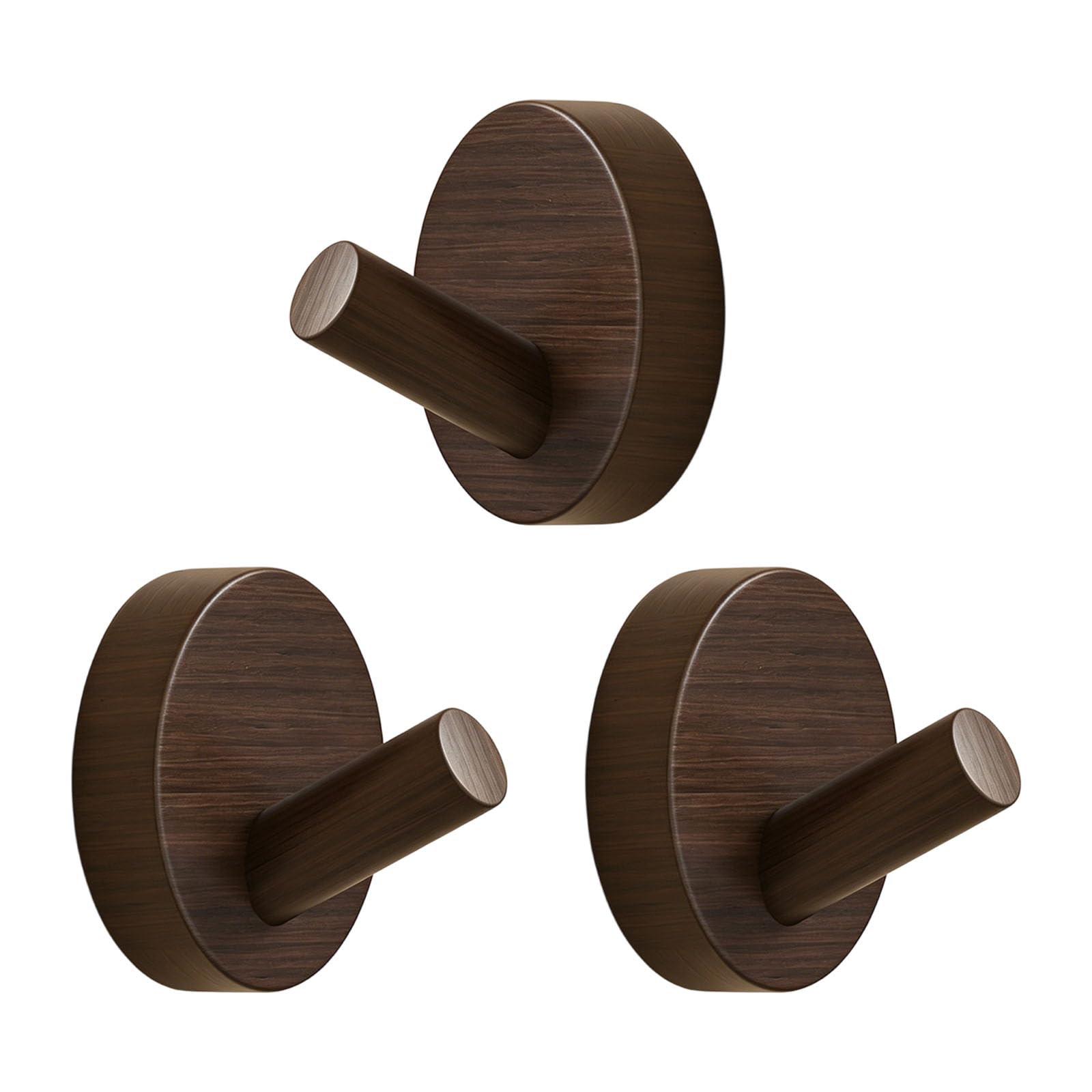 Qusinfc Natural Wood Wall Mount Hook Without Nails Needed Sturdy for Coat Towels and Bags Space Saving Hook