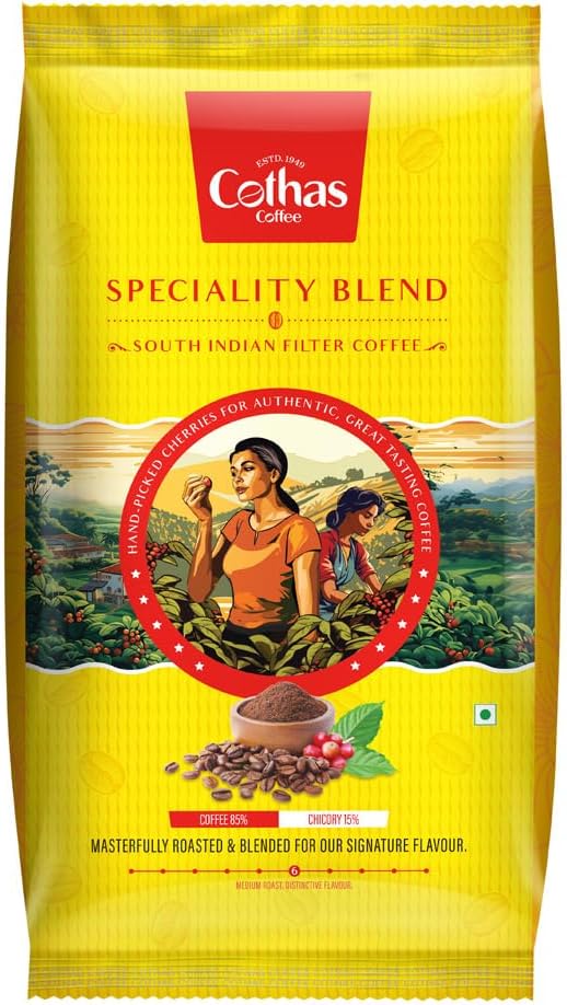 Cothas Coffee โ Speciality Blend South Indian Filter Coffee Powder | 85% Coffee & 15% Chicory | Rich Aroma & Strong Taste | Authentic Roast & Ground Filter Coffee (100 g)