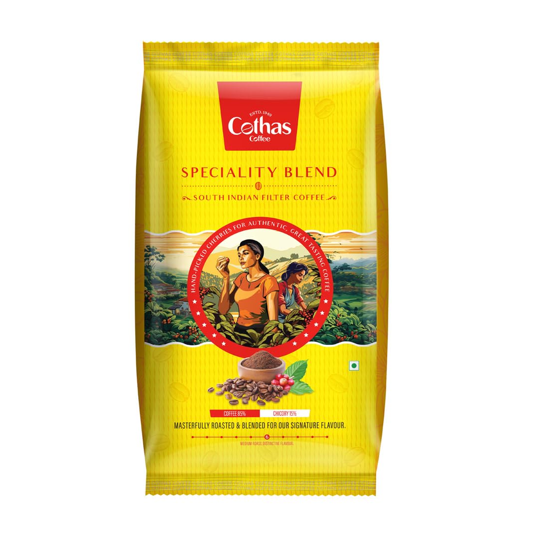 Cothas Coffee – Speciality Blend South Indian Filter Coffee Powder | 85% Coffee & 15% Chicory | Rich Aroma & Strong Taste | Authentic Roast & Ground Filter Coffee | 500 g Pack discount deal