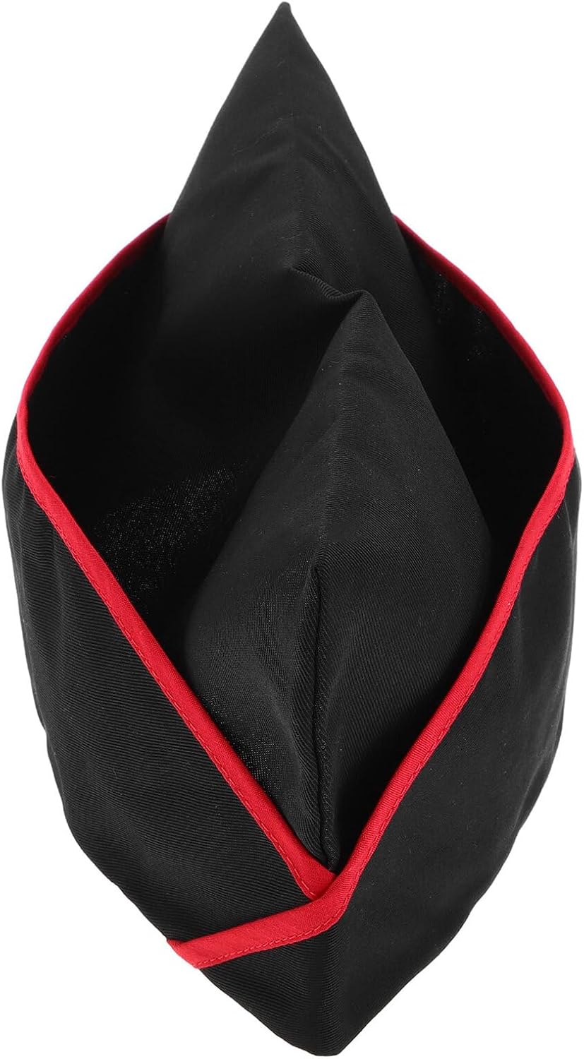 Chef Hat for Men and Women, Black Cotton Kitchen Cooking Cap, Washable Food Service Work Hat for Restaurant, Sushi, Hotel, and Cafeteria Use
