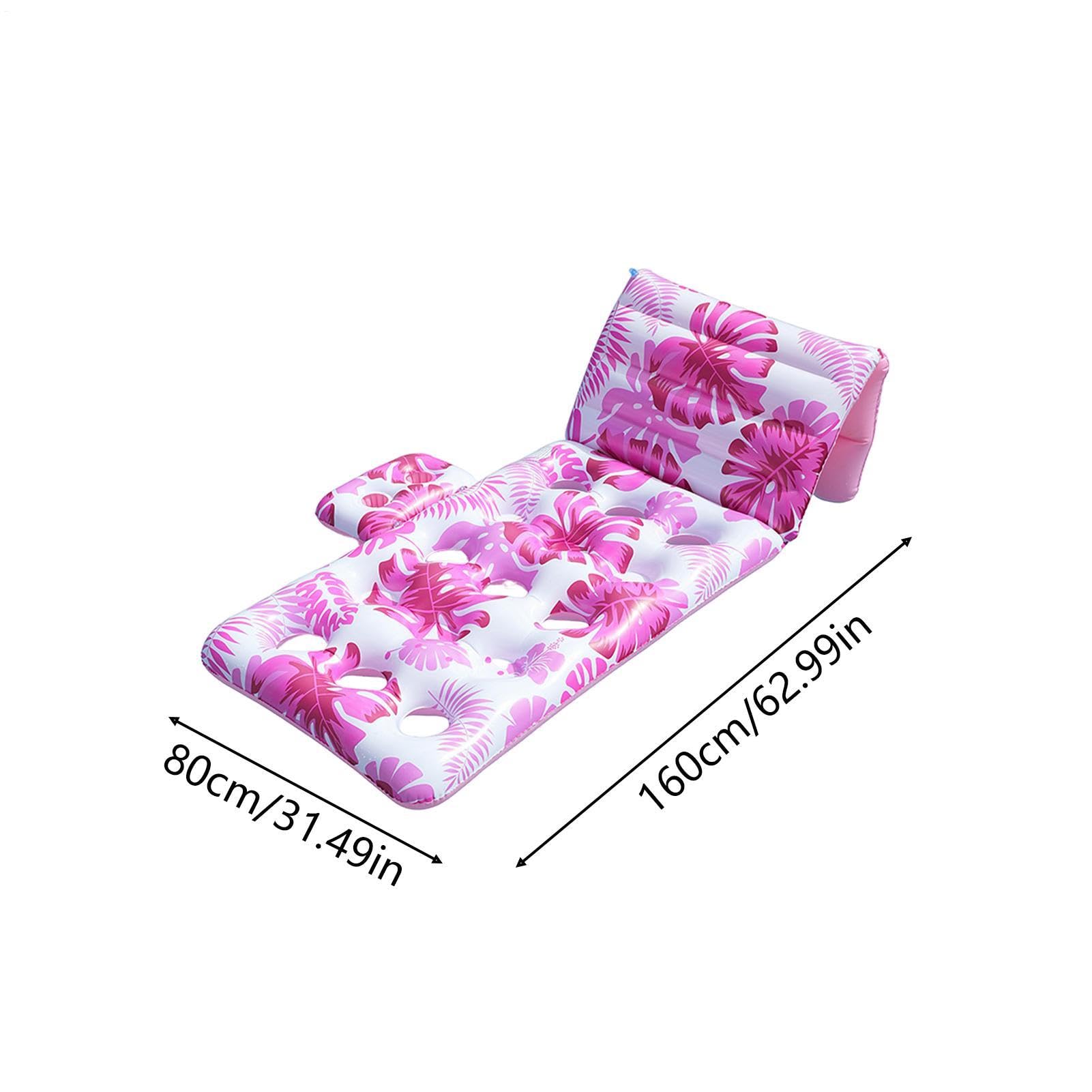 Flotadores inflables de piscina – Flotador inflable con portavasos de carpeta, balsa inflable para piscina, para lago, playa, jardín, fiesta, verano, viaje, acampada, bronceado, natación