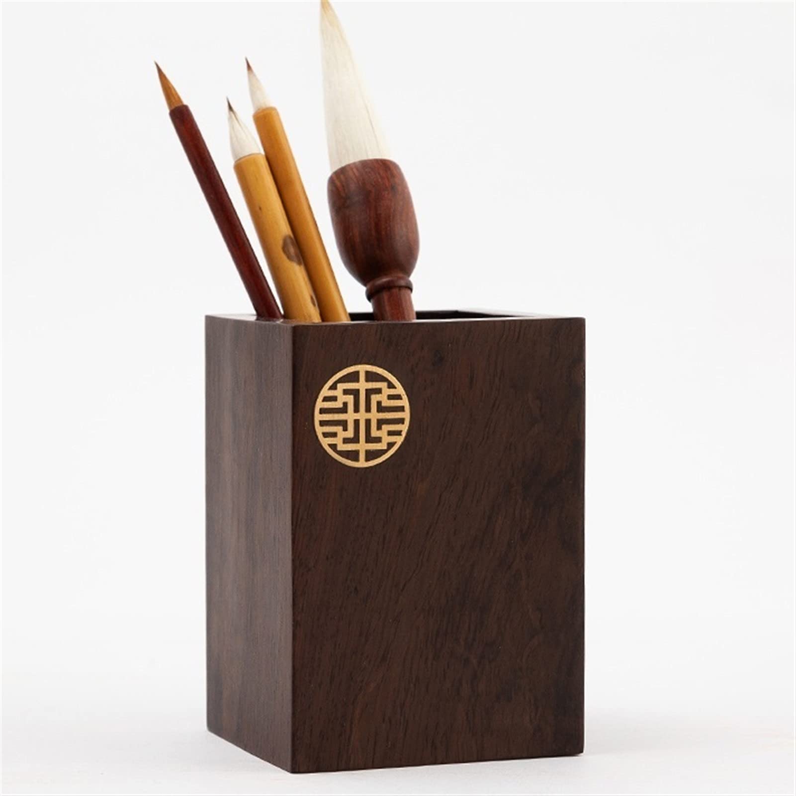 Pot à crayons en bois de santal naturel multi-usage pour bureau et maison