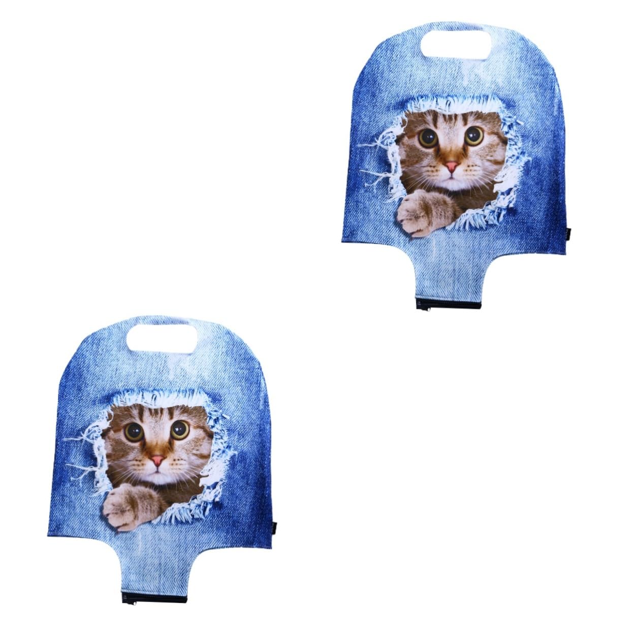 COLLBATH 2 Stück Kofferhüllen Mit Tier-Design Dehnbar Mit Katzen-Print Für 18-20 Zoll Große Taschen
