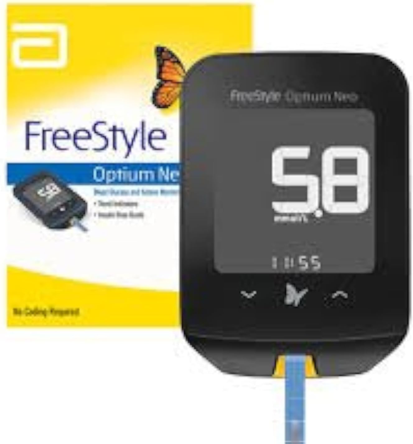 Abbott Free Style Optium Neo Meter & Ketone Testing System With 10 Glucotest Strips