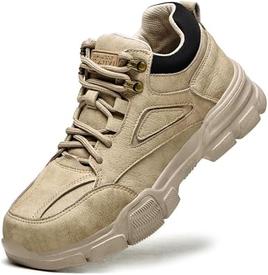 Steel Toe Shoes for Men,Slip Resistant Steel Toe Safety Shoes Comfortable Mens Safety Work Boots Puncture Proof Indestructible Construction Shoes