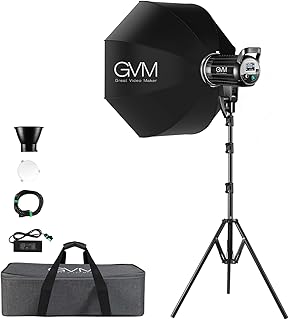 Bi-Color LED Video Light, GVM 200W Photography Lighting with Bowens Mount, Continuous LED Lighting Dimmable 3200K-5600K, CRI97+, APP Control System, YouTube, Portrait Studio Lighting Kit with Softbox