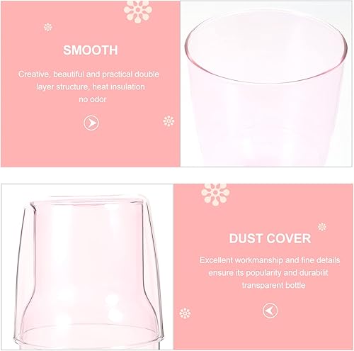 Miniatura 6 de DOITOOL Juego de agua y vidrio para mesita de noche, agua de noche rosa con vaso, jarra de agua de vidrio transparente y taza para agua, té helado,