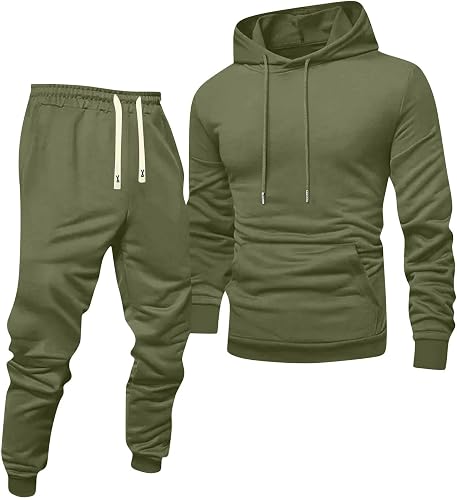 Mens Workout Sets Gym Travel Hoodie and Sweatpants Sweat Set Workout Plus Size F