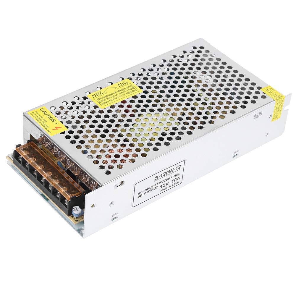 Driver per Interruttore di Alimentazione LED, Lega di Alluminio, Protezione da Carenza e Sovraccarico, da 100 W a 500 W per Display LED CC 12 V, Stampanti 3D e Altro (12V10A (120W))
